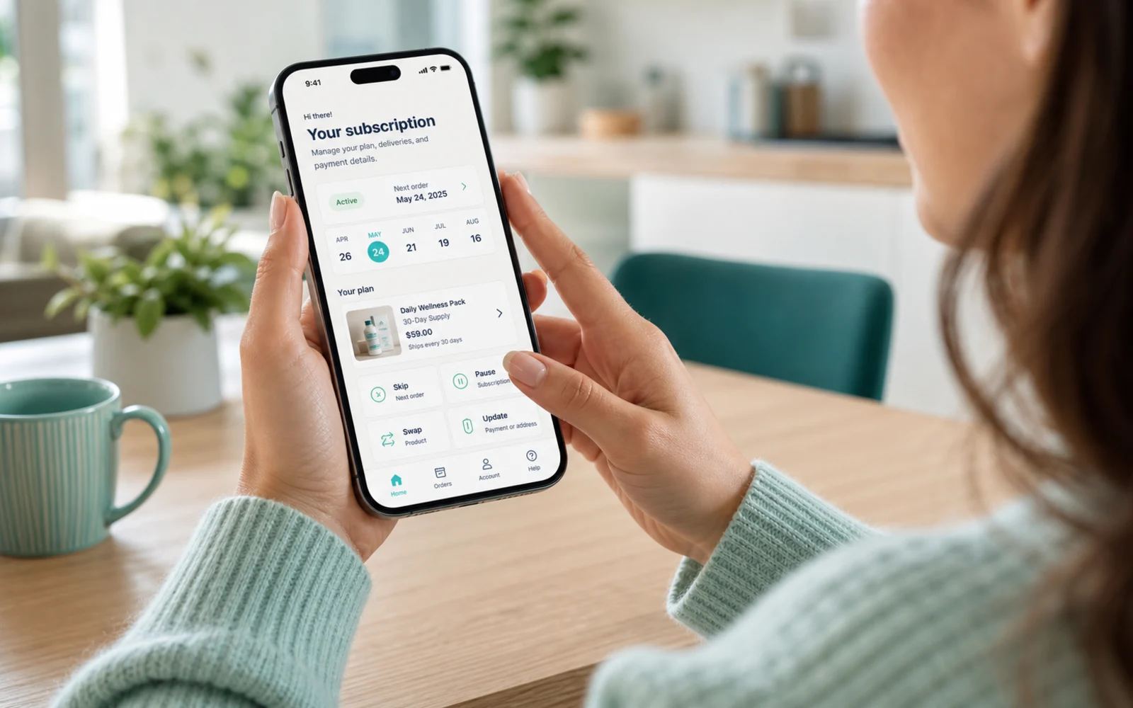 Subscriber managing a subscription on a mobile customer portal