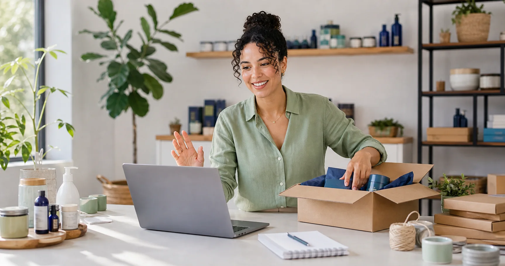 Shopify merchant getting help while preparing subscription boxes