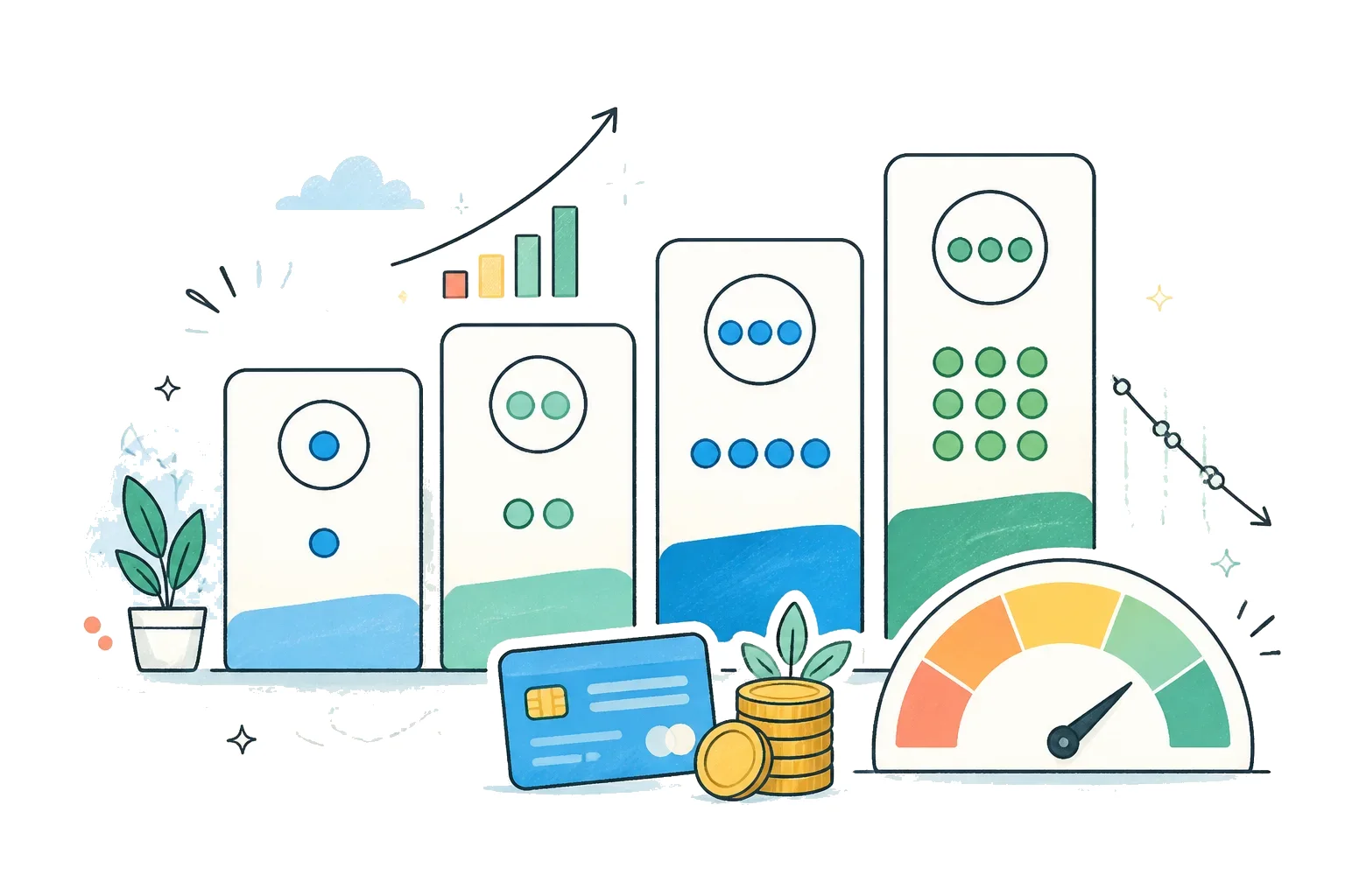 Pricing plan ladder illustration