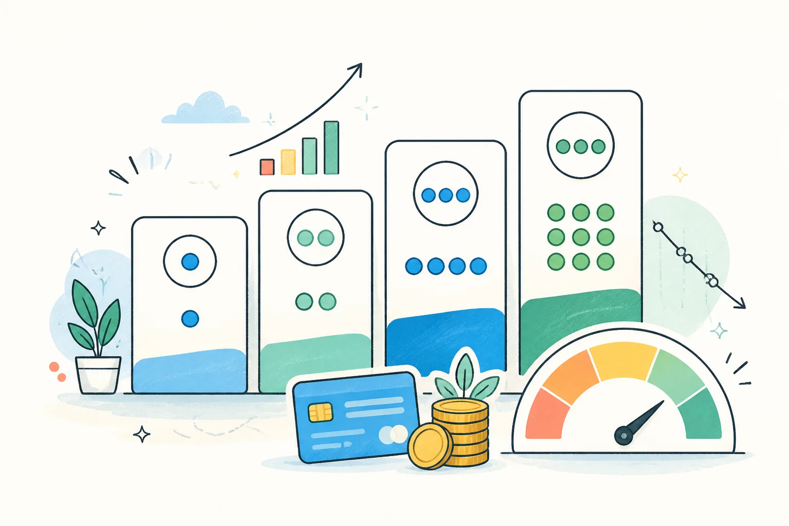 Pricing plan ladder illustration