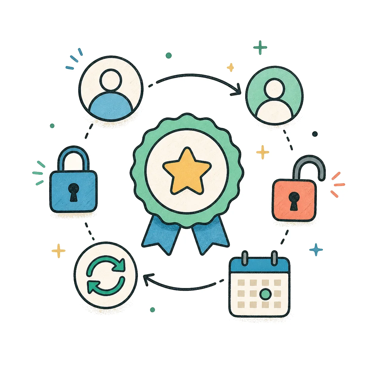 Membership access subscription illustration